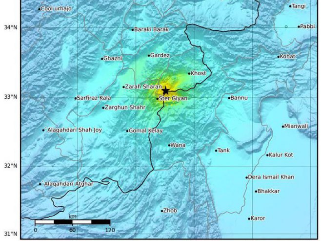 Авганистан-земљотрес (Фото: EPA-EFE/USGS) - 