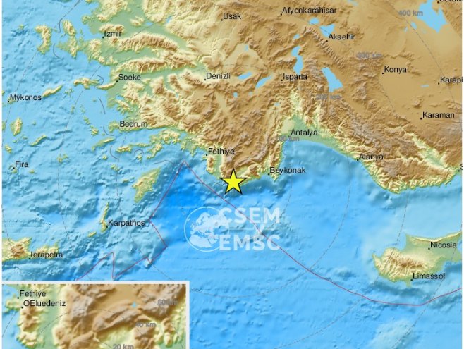 Земљотрес у Турској (Фото: ЕМСЦ Twitter) - Фото: Тwitter