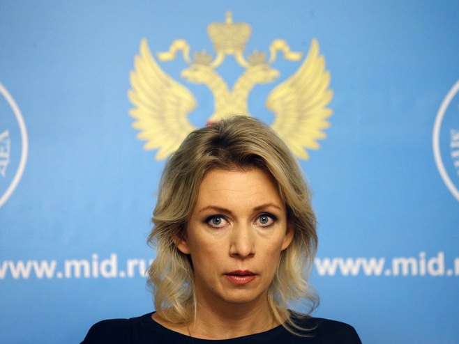 Марија Захарова (Фото: EPA/MAXIM SHIPENKOV) Марија Захарова (Фото: EPA/MAXIM SHIPENKOV) -