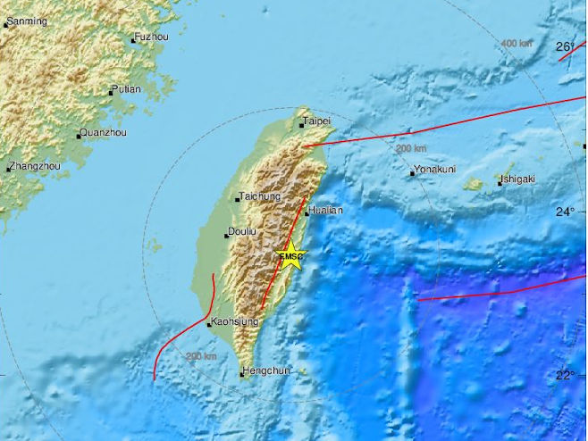 Земљотрес погодио Тајван (Фото: EMSC) - 