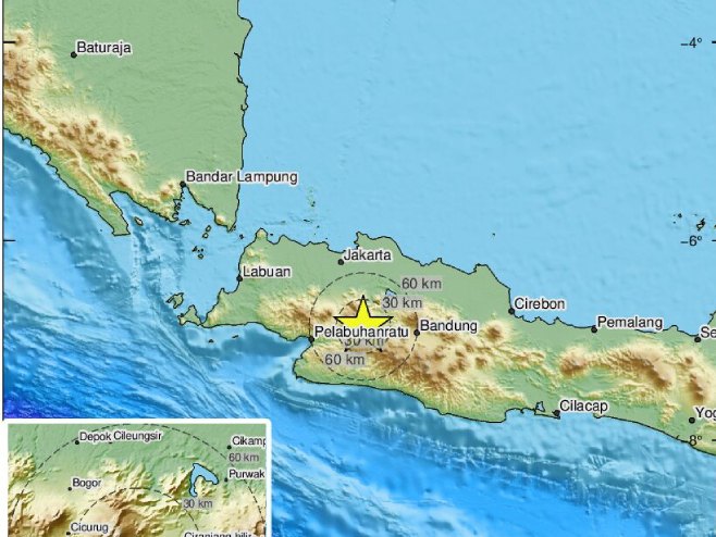 Земљотрес погодио Индонезију (Фото: EMSC Twitter) - 