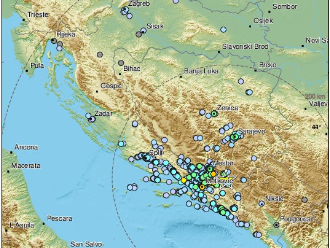 Јак земљотрес у Херцеговини