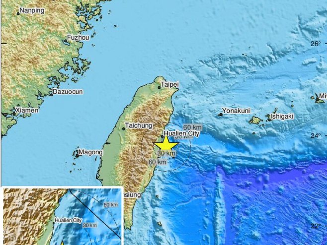 Земљотрес у региону Тајвана (Фото: EMSC Twitter) - 