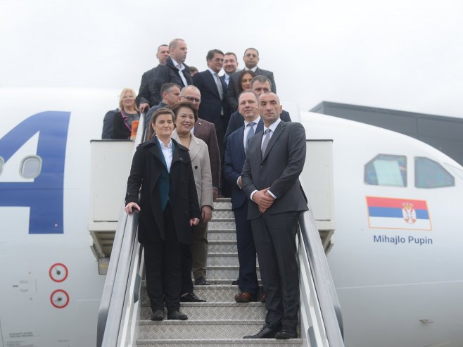 Конференција поводом првог лета авиона Ер Србија за Тјенђин (Фото: TANJUG/ MILOŠ MILIVOJEVIĆ) - 
