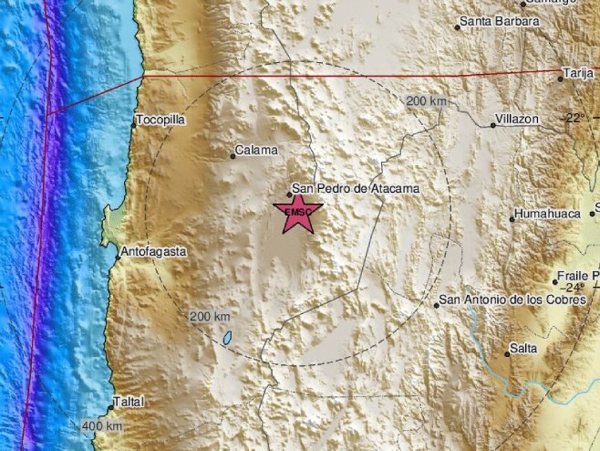 Земљотрес јачине 5,6 степени погодио Чиле