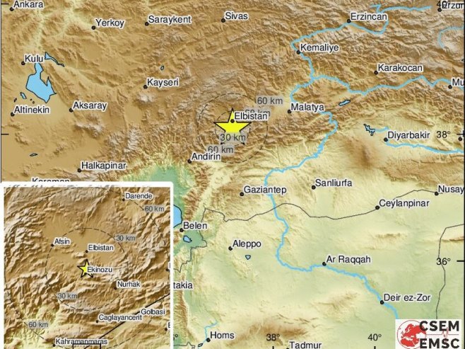 Нови земљотрес у Турској (фото: twitter.com/LastQuake) - 
