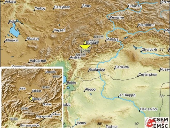 Нови земљотрес у Турској (фото: twitter.com/LastQuake) Нови земљотрес у Турској (фото: twitter.com/LastQuake) -