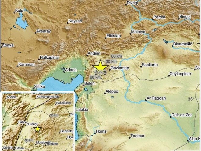 Земљотрес у Турској (Фото: twitter.com/LastQuake) Земљотрес у Турској (Фото: twitter.com/LastQuake) -