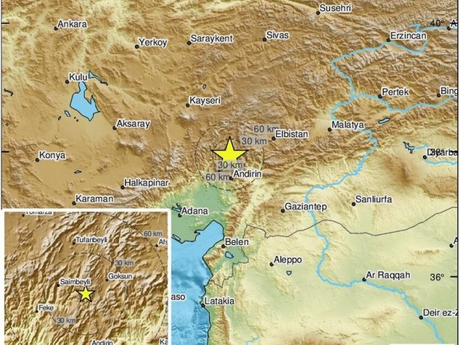 Земљотрес у Турској (Фото: twitter.com/LastQuake) Земљотрес у Турској (Фото: twitter.com/LastQuake) -