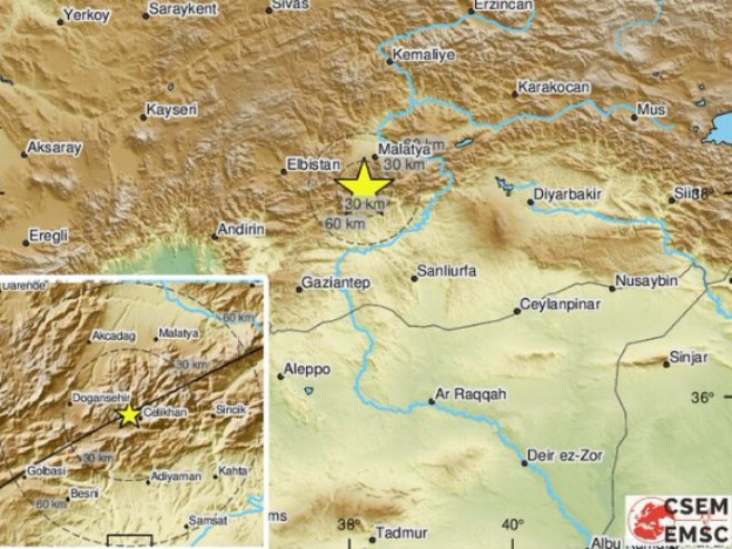 Земљотрес у Турској (Фото: Twitter - EMSC) - 