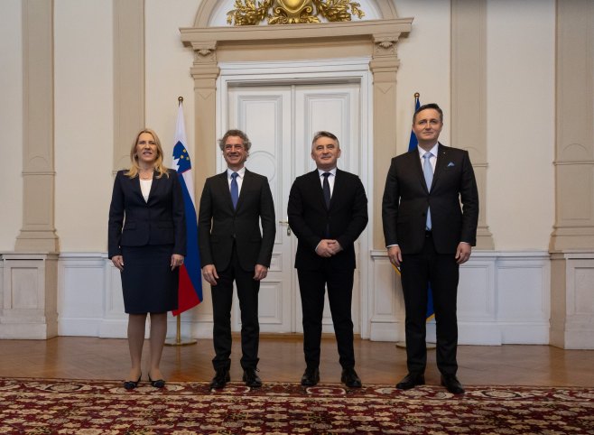 Чланови Предсједништва БиХ са премијером Словеније Чланови Предсједништва БиХ са премијером Словеније - Фото: www.predsjednistvobih.ba