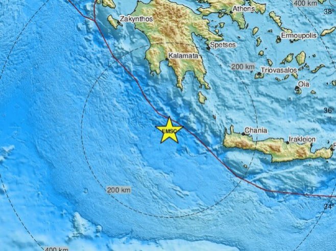 Земљотрес код Грчке (Фото: EMSC) - 