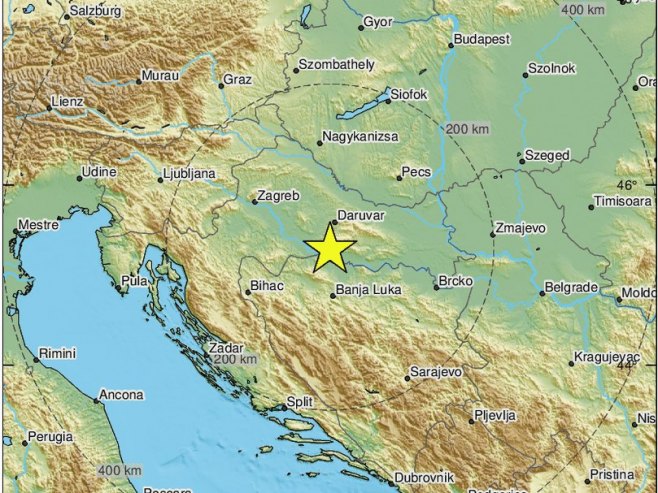 Земљотрес у Бањалуци (Фото: twitter.com/LastQuake) - 