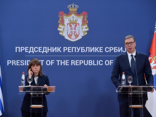 Вучић и Сакеларопулу (Фото Танјуг/ Зоран Жестић) Вучић и Сакеларопулу (Фото Танјуг/ Зоран Жестић) -