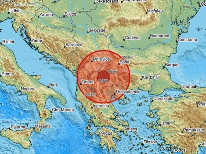 Земљотрес у Сјеверној Македонији (Фото: EMSC) - 