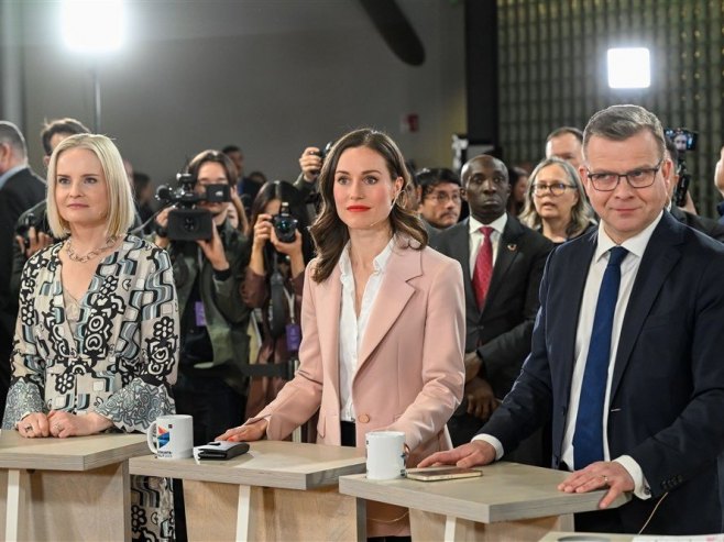Избори у Финској: Рика Пура, Сана Марин и Петери Орпо (Фото: EPA-EFE/KIMMO BRANDT) Избори у Финској: Рика Пура, Сана Марин и Петери Орпо (Фото: EPA-EFE/KIMMO BRANDT) -