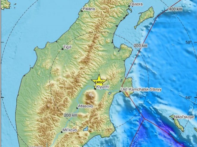 Земљотрес на острву Камчатку (Фото: EMSC) - 