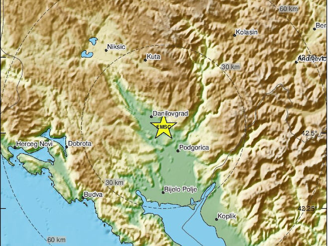 Земљотрес у Црној Гори (Фото: EMSC) - 