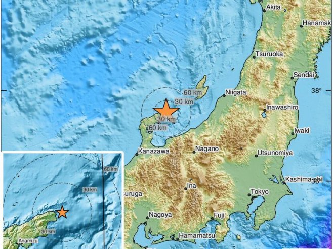 Снажан земљотрес погодио Јапан (Фото: twitter.com/LastQuake) - 