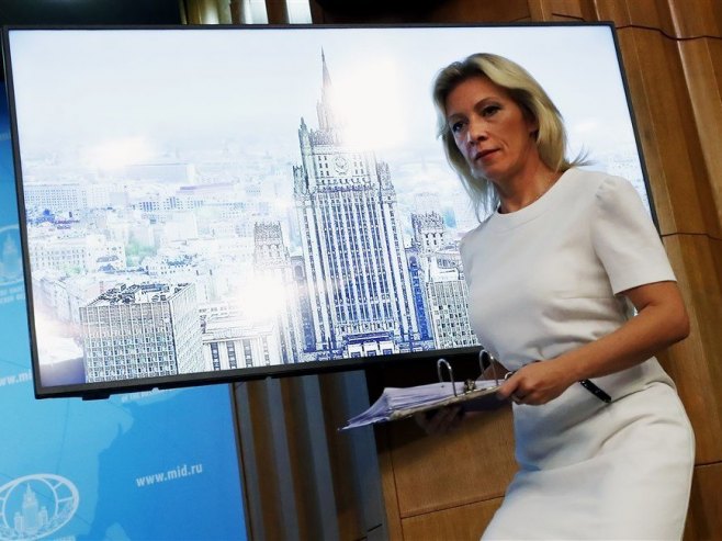 Марија Захарова (Фото: EPA/MAXIM SHIPENKOV) Марија Захарова (Фото: EPA/MAXIM SHIPENKOV) -