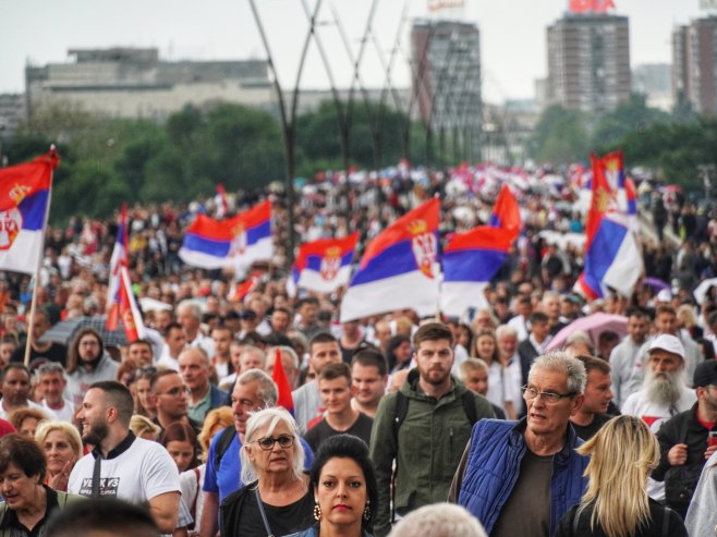 Beograd skup "Srbija nade" (Foto: TANJUG/ VLADIMIR ŠPORČIĆ) 