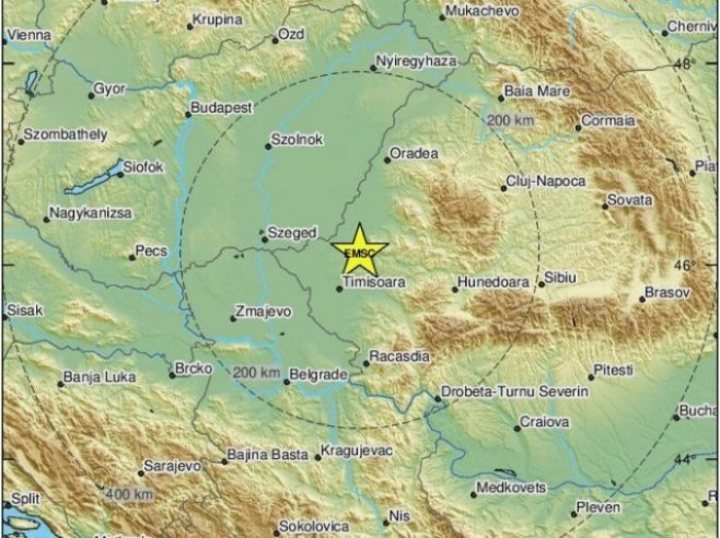 Земљотрес у Румунији (фото: emsc-csem.org) - 