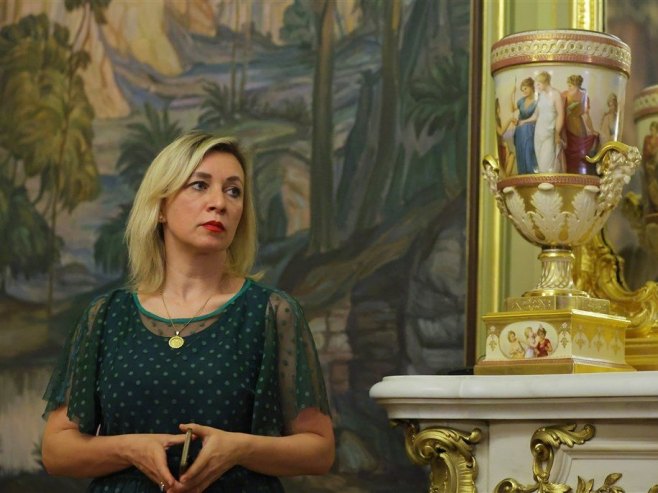 Марија Захарова (Фото: EPA-EFE/EVGENIA NOVOZHENINA/POOL) Марија Захарова (Фото: EPA-EFE/EVGENIA NOVOZHENINA/POOL) -