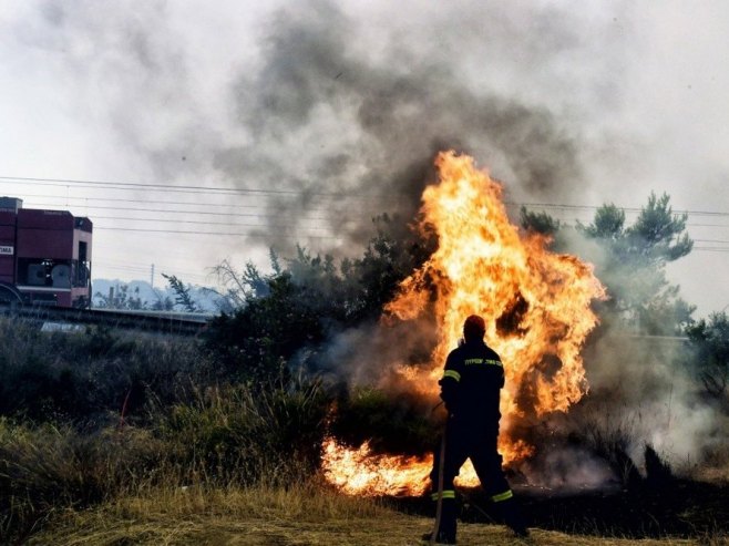 Пожар у Грчкој (Фото: EPA-EFE/VASILIS PSOMAS) 