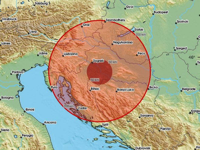 Земљотрес у Хрватској (Фото: EMSC) - 