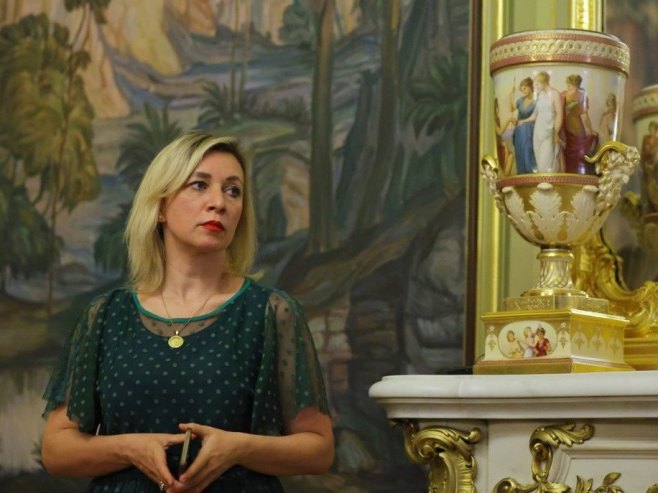 Марија Захарова (Фото: EPA-EFE/EVGENIA NOVOZHENINA/POOL/илустрација) Марија Захарова (Фото: EPA-EFE/EVGENIA NOVOZHENINA/POOL/илустрација) -
