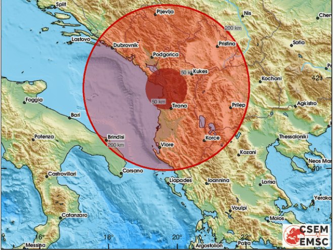 Земљотрес у Албанији (Фото: EMSC) Земљотрес у Албанији (Фото: EMSC) -