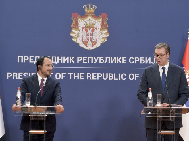 Александар Вучић и Никос Христодулидис (Фото: TANJUG/ RADE PRELIĆ) Александар Вучић и Никос Христодулидис (Фото: TANJUG/ RADE PRELIĆ) -
