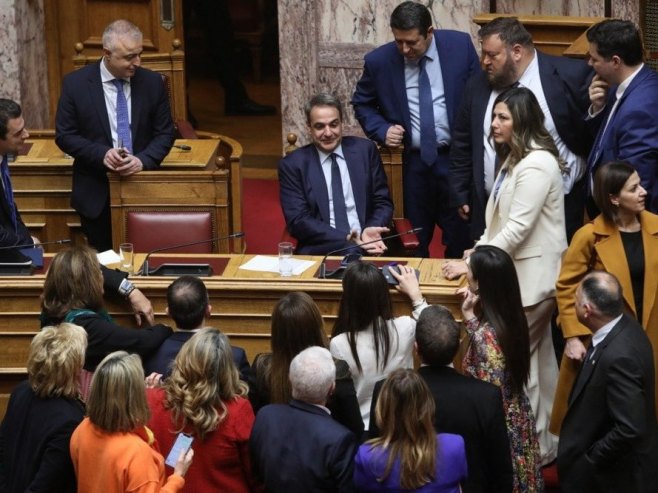 Мицотакис на сједници парламента (Фото: EPA-EFE/GEORGE VITSARAS) - 