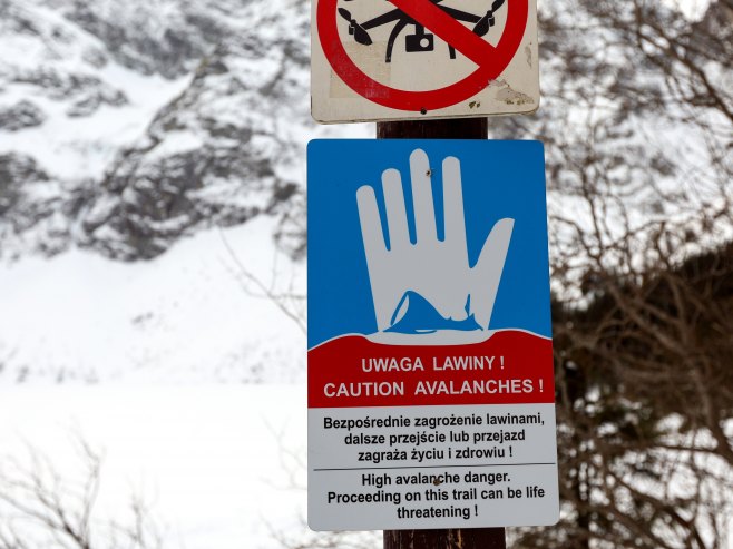 Упозорење на лавину (Фото: EPA-EFE/GRZEGORZ MOMOT POLAND OUT/илустрација) Упозорење на лавину (Фото: EPA-EFE/GRZEGORZ MOMOT POLAND OUT/илустрација) -