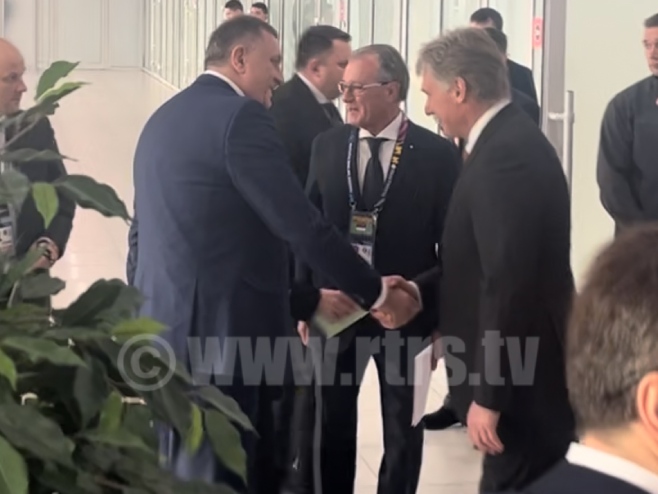 Милорад Додик и Дмитриј Песков Милорад Додик и Дмитриј Песков - Фото: РТРС