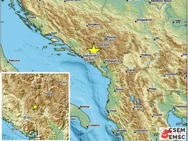 Слабији земљотрес код Никшића