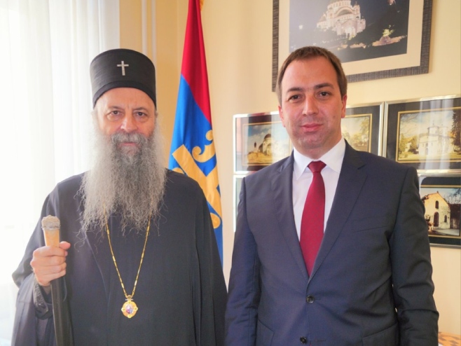 Селак на пријему код Његове светости патријарха Порфирија Селак на пријему код Његове светости патријарха Порфирија - Фото: Уступљена фотографија