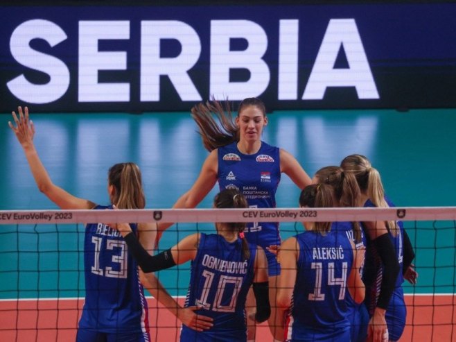Одбојкашице Србије (Фото: EPA-EFE/OLIVIER HOSLET) Одбојкашице Србије (Фото: EPA-EFE/OLIVIER HOSLET) -