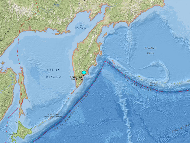 Земљотрес код обале Камчатке (Фото: earthquake.usgs.gov) Земљотрес код обале Камчатке (Фото: earthquake.usgs.gov) -