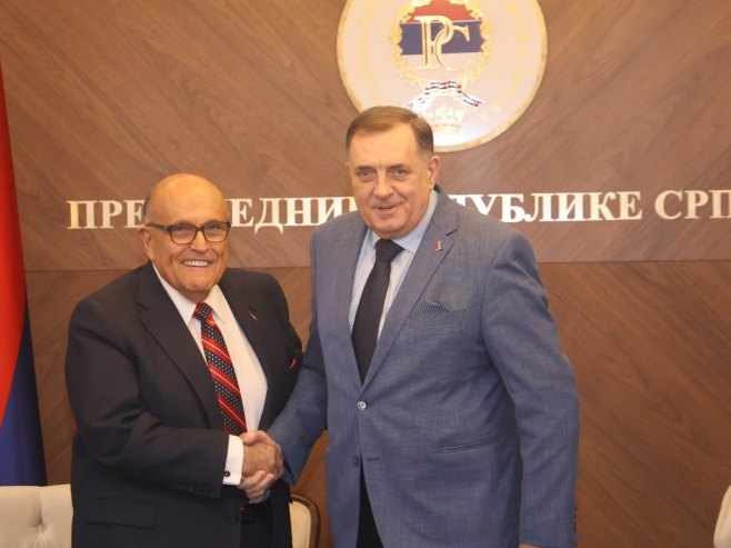 Рудолф Ђулијани и Милорад Додик Рудолф Ђулијани и Милорад Додик - Фото: predsjednikrs.rs/Borislav Zdrinja