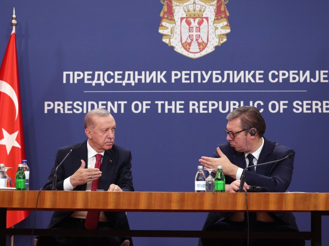 Реџеп Тајип Ердоган и Александар Вучић (Фото: EPA-EFE/ANDREJ CUKIC) - 