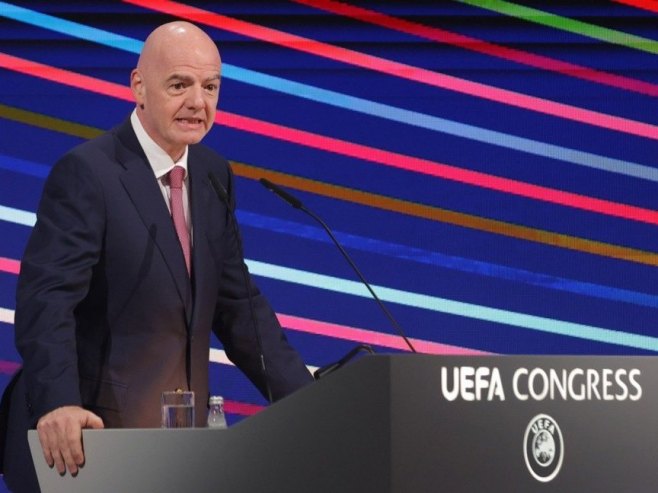 Kongres UEFA, Đani Infantino (foto: EPA-EFE/ANDREJ CUKIC) - 