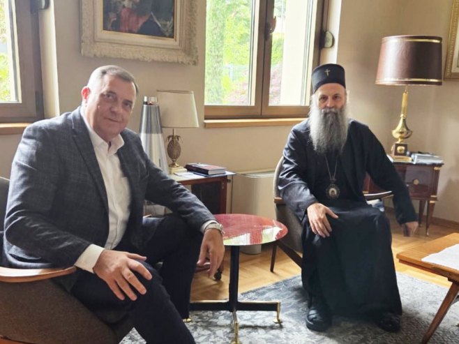 Додик са патријархом Порфиријем: СПЦ није само стуб вјере, него ослонац јединства и чувар идентитета
