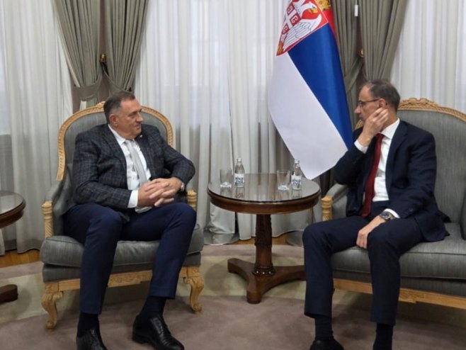 Састанак предсједника Српске Милорада Додика и премијера Србије Ђуре Мацута