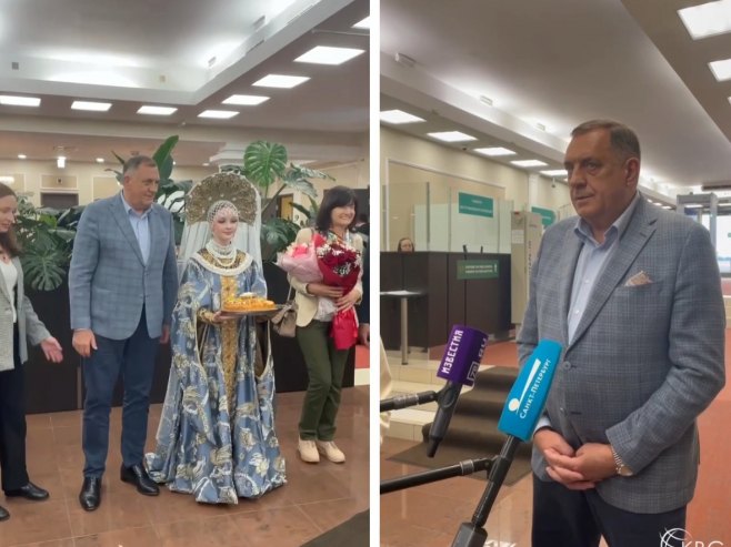 Предсједника Српске на аеродрому дочекао предсједник Комитета за вањске послове Санкт Петербурга (ВИДЕО)