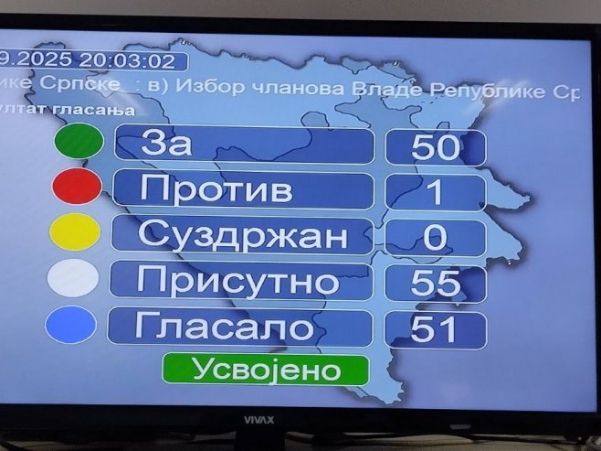 Glasanje za izbor Vlade (Foto: RTRS)