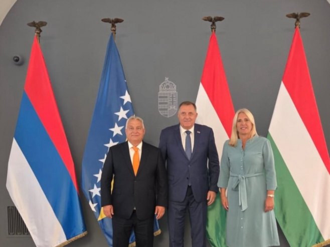 Предсједник Српске и српски члан Предсједништва са премијером Мађарске