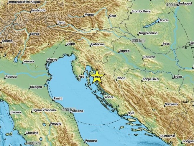 Умјерен земљотрес код Сења, осјетио се од Ријеке до Раба