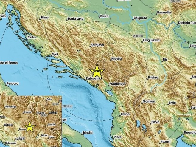 Земљотрес код Билеће (Фото: emsc) Земљотрес код Билеће (Фото: emsc) -
