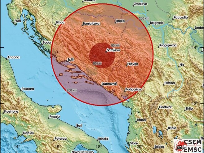 Потрес 3,6 степени код Фоче